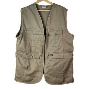 Ideal Utility Vest Brown Khaki Large Pockets Zip USA Made Photo Hunting Hiking